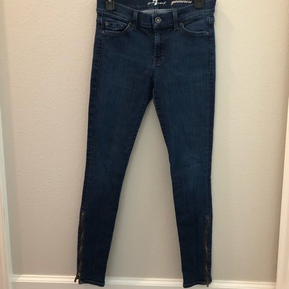 7 For All Mankind Gwenevere Ankle Zip Low Rise Skinny Jean-27 - Picture 3 of 12